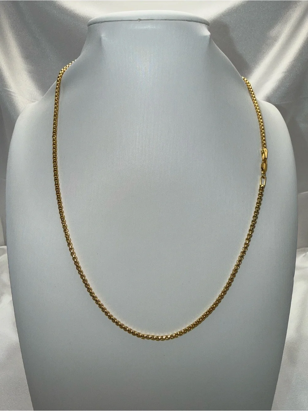 20 Inch 2.2mm Yellow Curb Link Necklace 18K Gold Dipped 925 Stamped
